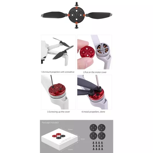 50CAL DJI Mavic Mini Motorschutzabdeckung aus Aluminium wasser- und staubdicht (4 Stück)