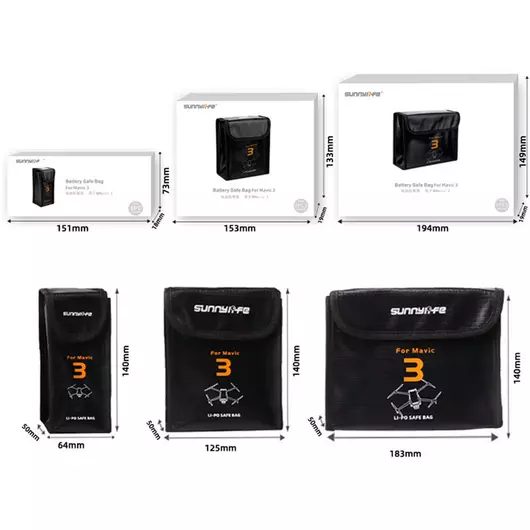 50CAL DJI Mavic 3 LiPo Battery Safety Bag Small (1 Akku)