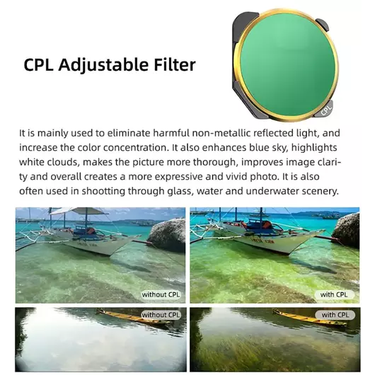 50CAL Mavic 3 CPL Drohnenkameraobjektivfilter (einstellbar)