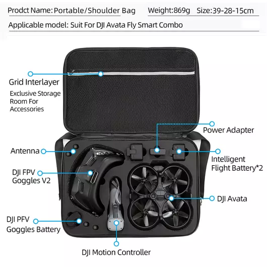 DJI Avata Umhängetasche Wasserdicht