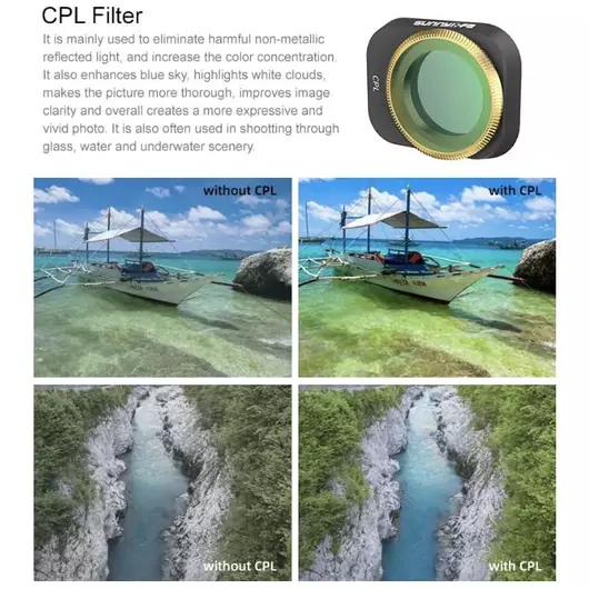 50CAL DJI Mini 3 / Pro Drone Camera Lens Filter Set CPL+ ND8+ ND16