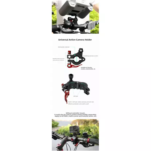 50CAL Aluminium Fahrradklemme Lenkerhalter Halterung für DJI RC Pro (Smart Controller)