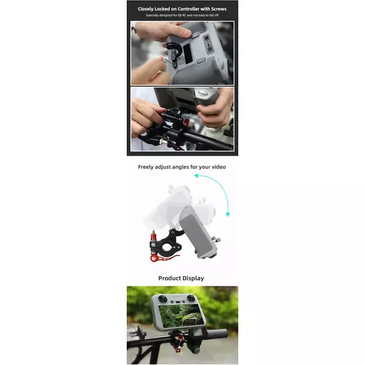 50CAL Aluminium Fahrradklemme Lenkerhalter Halterung für DJI RC Pro (Smart Controller)