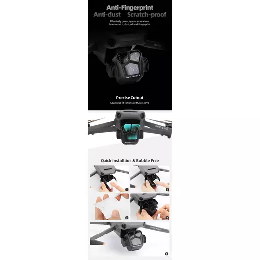 50CAL ArmorShield Tempered Glass Combo für Mavic 3 Pro Gimbal-Kameraobjektiv