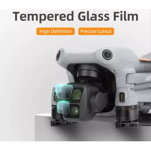 50CAL gehärtete Glasfolie für DJI Air 3 Drohnen-Kameraobjektiv (2 Sets)
