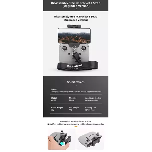 50CAL Umhängeband + Montagehalterung für DJI RC-N1