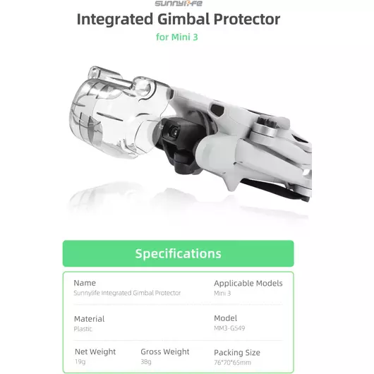 50CAL Gimbal-Schutz und Gegenlichtblende für DJI Mini 3