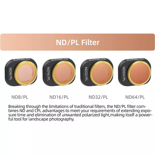 50CAL Drohnenkamera-Objektivfilter-Set für DJI Mini 4 Pro – ND/PL 8/16/32/64