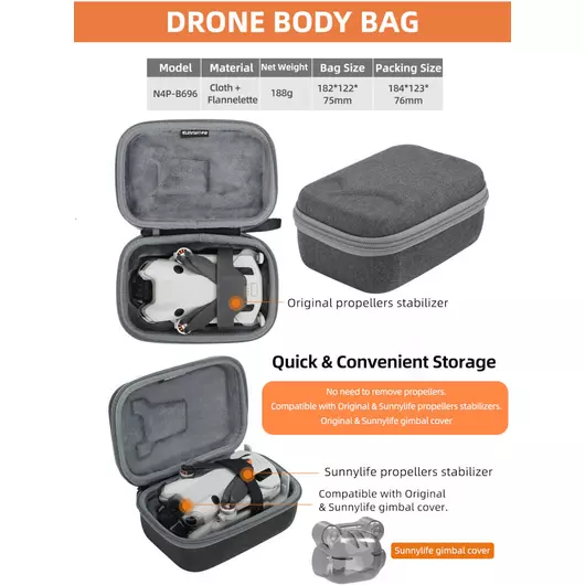 50CAL Tragetasche für DJI Mini 4 Pro – Drohnen-Körpertasche
