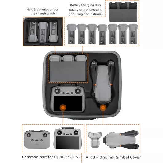 50CAL DJI Air 3 Multi-functional Carrying Case