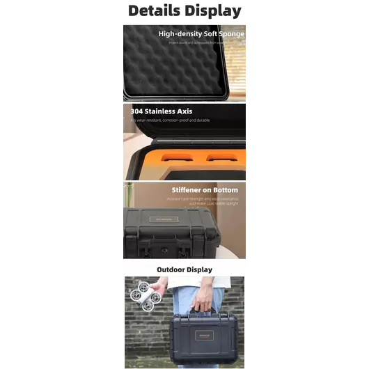 50CAL Sicherheitstragetasche – Großes Fassungsvermögen, wasserdicht und stoßfest für die DJI Neo FPV-Drohne
