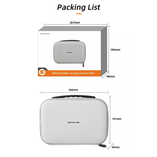 50CAL Tragbare Tragetasche Combo - Schützende Hardcase-Reisetasche für DJI Neo FPV-Drohne