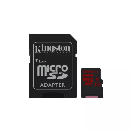 Schnelle Kingston 64 GB microSD-Karte [70 MB / s Schreiben] inkl. SD-Adapter